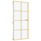 Vidaxx Innentür schmal 93x201,5 cm gehärtetes Glas und Aluminium goldfarben