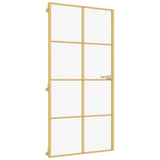 VidaXL Innentür schmal 102,5x201,5 cm gehärtetes Glas und Aluminium gold