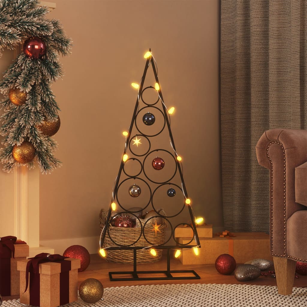 VidaXL Weihnachtsdekoration Weihnachtsbaum 90 cm Metall Schwarz