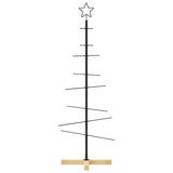 VidaXL Weihnachtsdekoration Weihnachtsbaum mit Holzsockel 120 cm Metall Schwarz