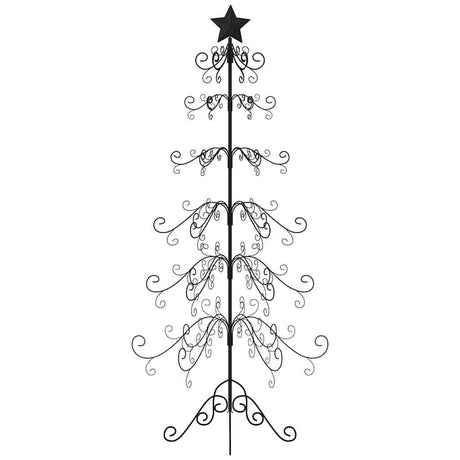 Vidaxl kerstdecoratie kerstboom 180 cm metaal zwart
