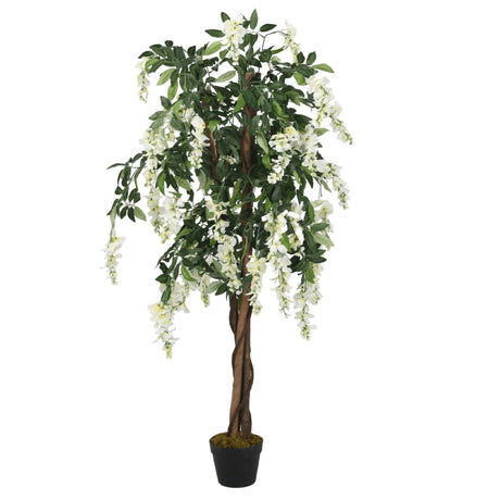Vidaxx Kunstpflanze Glyzinie 840 Blätter 150 cm grün und weiß