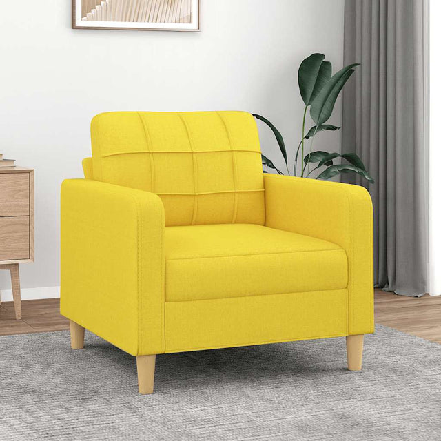Vidaxl fauteuil 60 cm stof lichtgeel