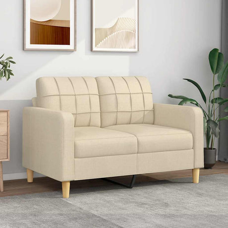 Vidaxl tweezitsbank 120 cm stof crèmekleurig