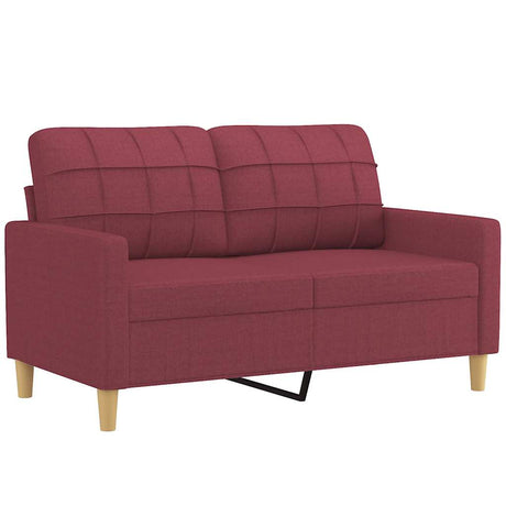 Vidaxl tweezitsbank 120 cm stof wijnrood