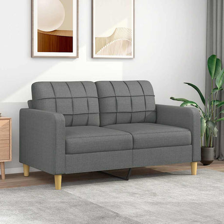 Vidaxl tweezitsbank 140 cm stof donkergrijs
