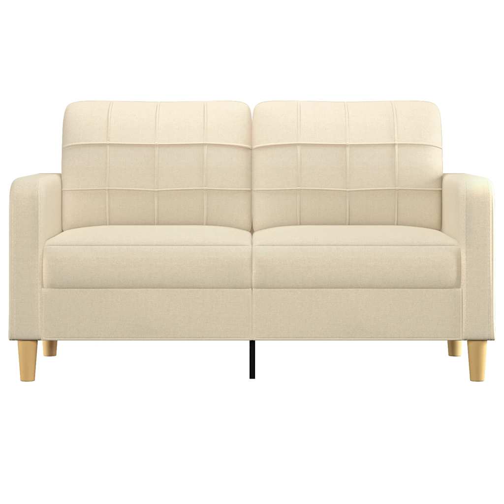 Vidaxl tweezitsbank 140 cm stof crèmekleurig