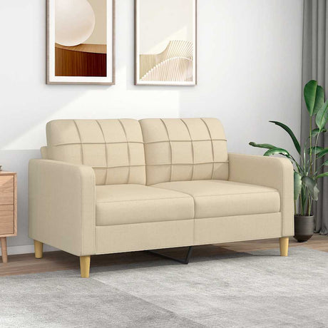 Vidaxl tweezitsbank 140 cm stof crèmekleurig