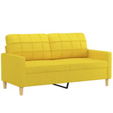 Vidaxl tweezitsbank 140 cm stof lichtgeel