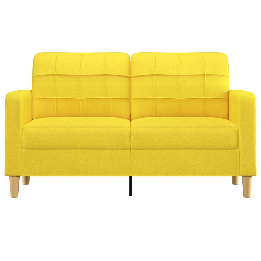 Vidaxl tweezitsbank 140 cm stof lichtgeel