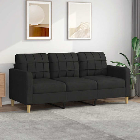 Vidaxl driezitsbank 180 cm stof zwart