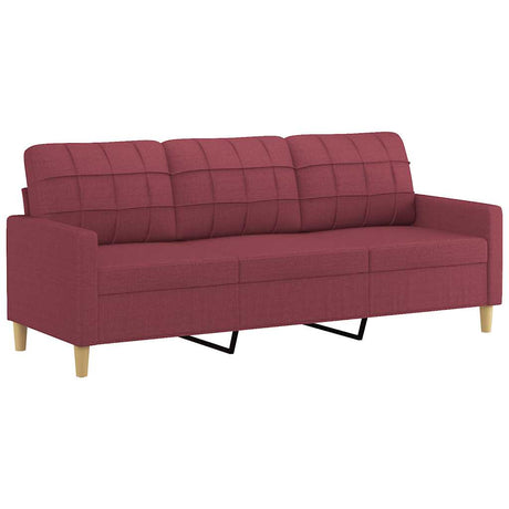 Vidaxl driezitsbank 180 cm stof wijnrood