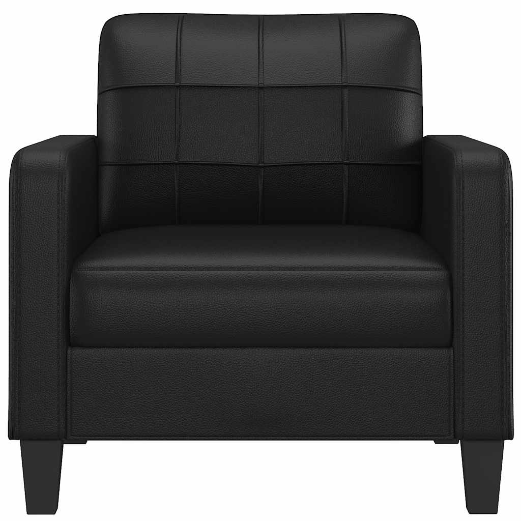 Vidaxl fauteuil 60 cm kunstleer zwart
