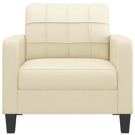 Vidaxl fauteuil 60 cm kunstleer crèmekleurig