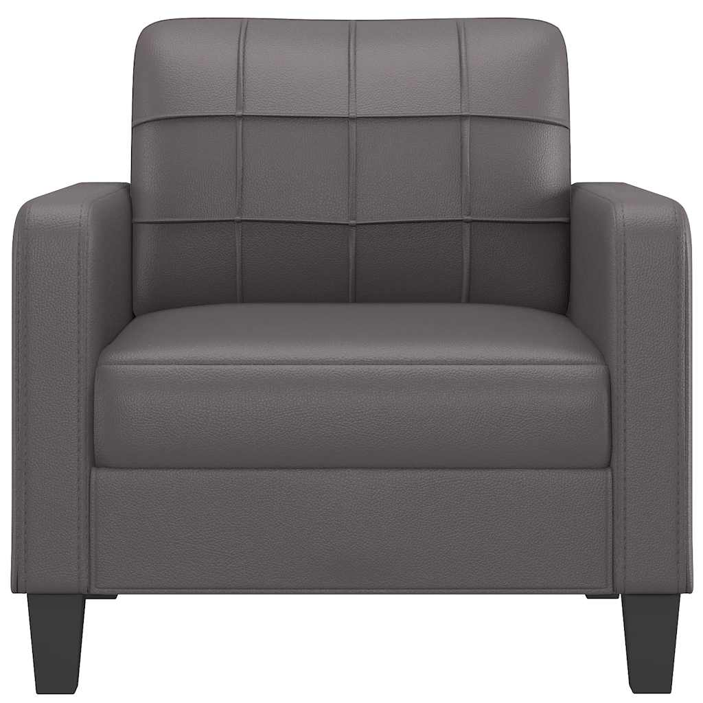 Vidaxl fauteuil 60 cm kunstleer grijs