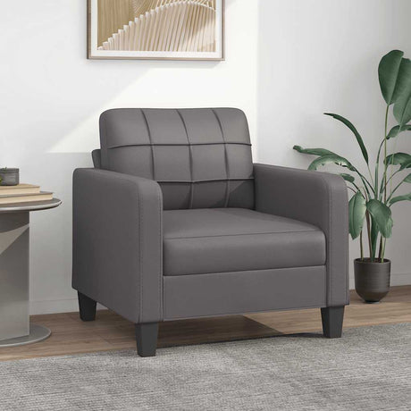 Vidaxl fauteuil 60 cm kunstleer grijs