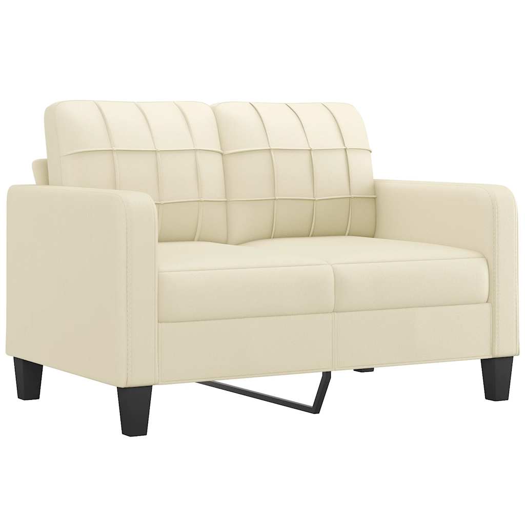 Vidaxl tweezitsbank 120 cm kunstleer crèmekleurig
