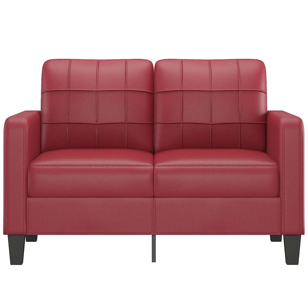 Vidaxl tweezitsbank 120 cm kunstleer wijnrood