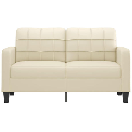 Vidaxl tweezitsbank 140 cm kunstleer crèmekleurig