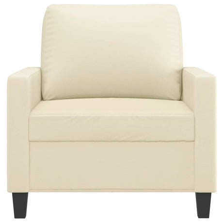 Vidaxl fauteuil 60 cm kunstleer crèmekleurig