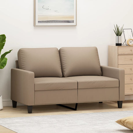 Vidaxl tweezitsbank 120 cm kunstleer cappuccinokleurig