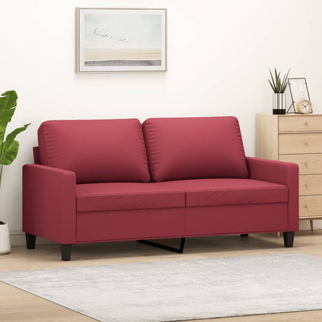Vidaxl tweezitsbank 140 cm kunstleer wijnrood