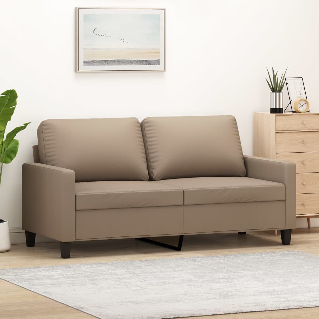 Vidaxl tweezitsbank 140 cm kunstleer cappuccinokleurig