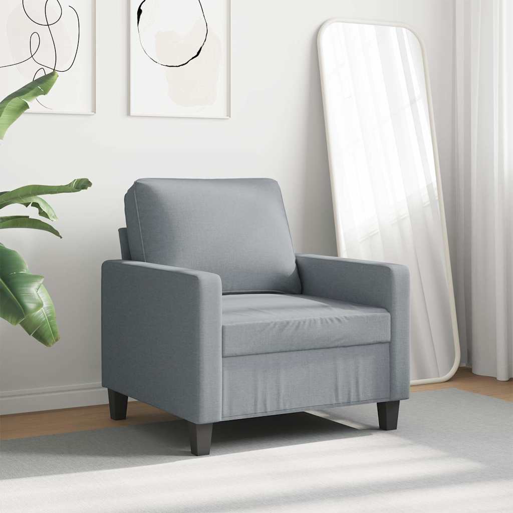 Vidaxl fauteuil 60 cm stof lichtgrijs