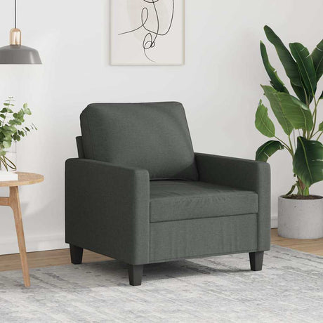 Vidaxl fauteuil 60 cm stof donkergrijs