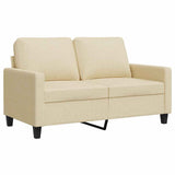 Vidaxl tweezitsbank 120 cm stof crèmekleurig