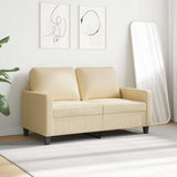 Vidaxl tweezitsbank 120 cm stof crèmekleurig