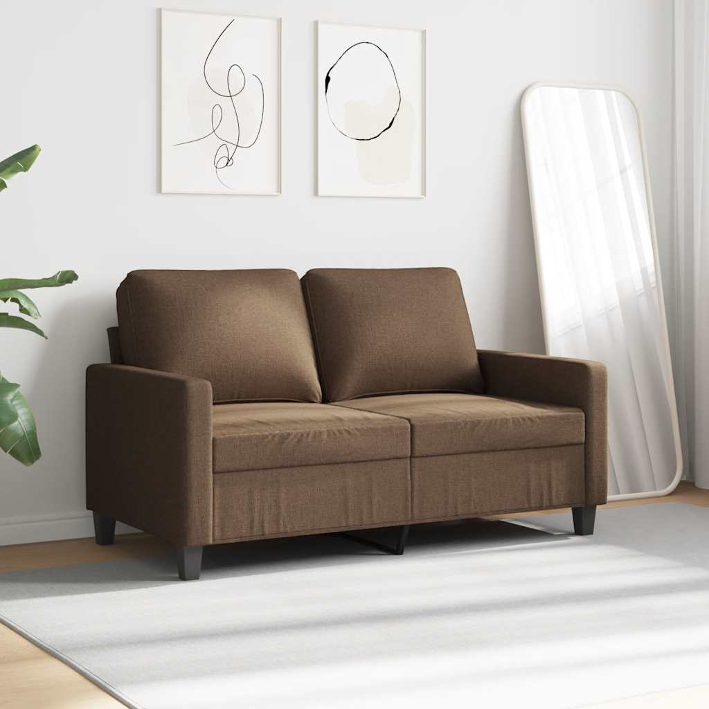 Vidaxl tweezitsbank 120 cm stof bruin