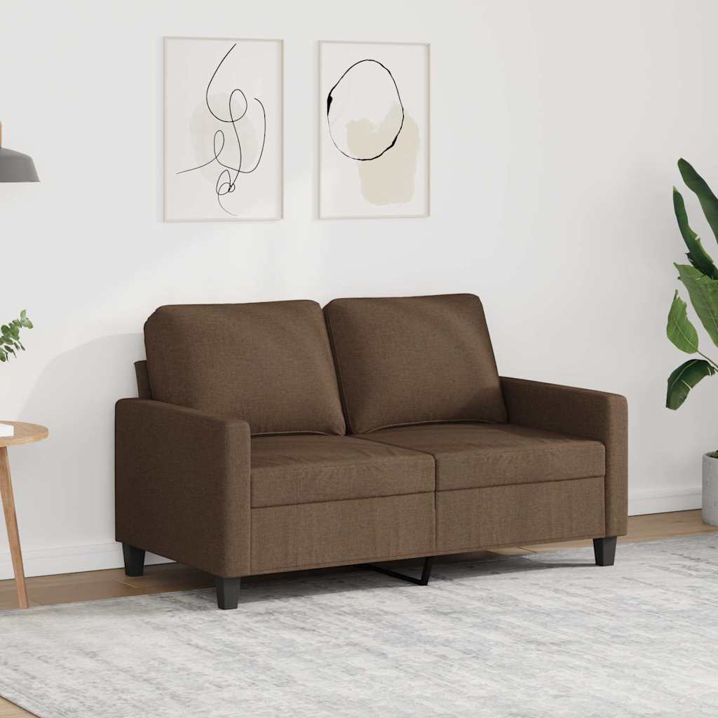Vidaxl tweezitsbank 120 cm stof bruin