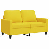 Vidaxl tweezitsbank 120 cm stof lichtgeel
