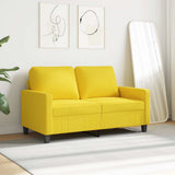 Vidaxl tweezitsbank 120 cm stof lichtgeel