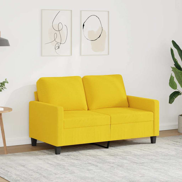 Vidaxl tweezitsbank 120 cm stof lichtgeel