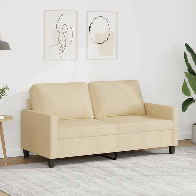 Vidaxl tweezitsbank 140 cm stof crèmekleurig