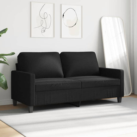 Vidaxl tweezitsbank 140 cm stof zwart