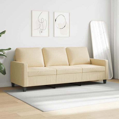 Vidaxl driezitsbank 180 cm stof crèmekleurig