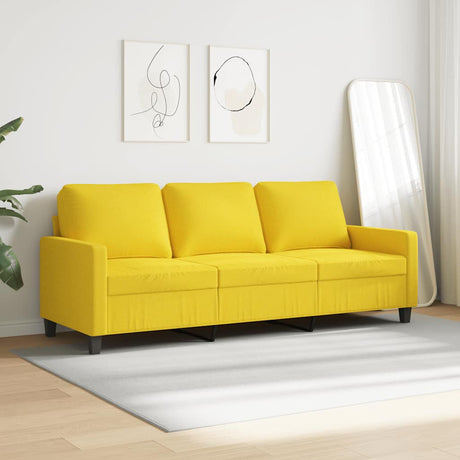 Vidaxl driezitsbank 180 cm stof lichtgeel