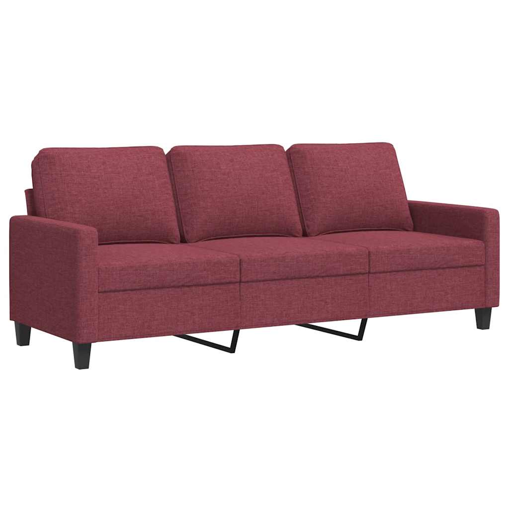 Vidaxl driezitsbank 180 cm stof wijnrood
