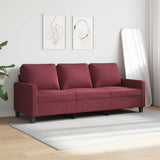 Vidaxl driezitsbank 180 cm stof wijnrood
