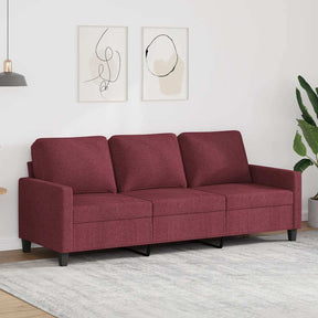 Vidaxl driezitsbank 180 cm stof wijnrood
