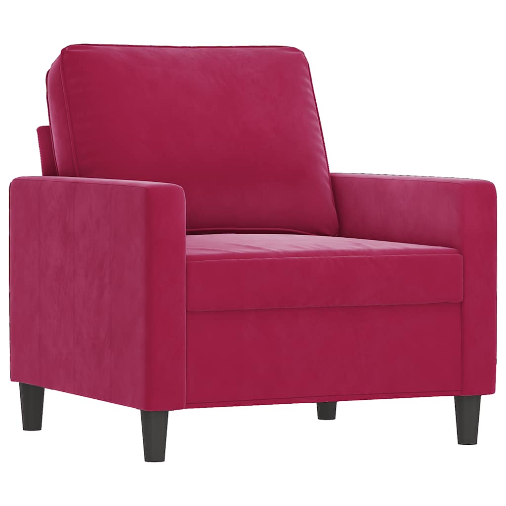 Vidaxl fauteuil 60 cm fluweel wijnrood