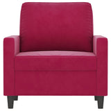 Vidaxl fauteuil 60 cm fluweel wijnrood