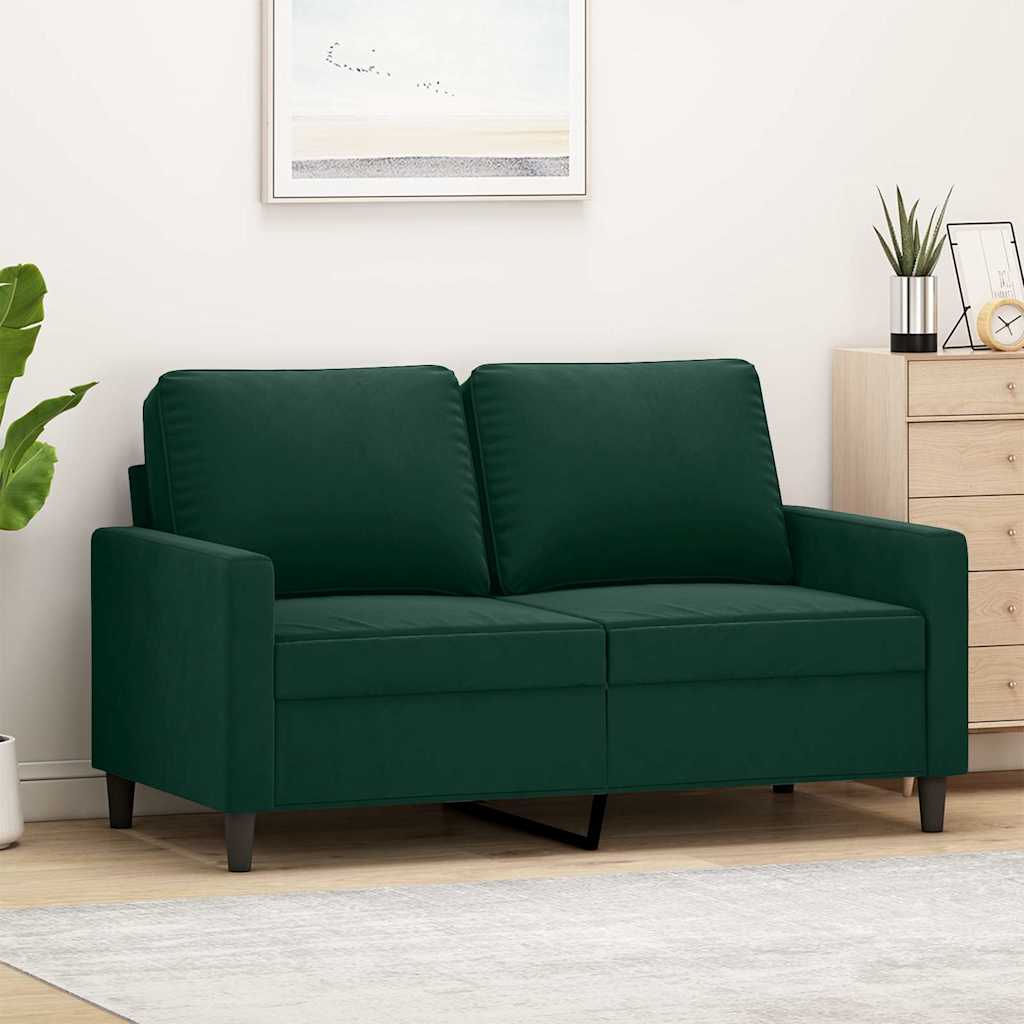 Vidaxl tweezitsbank 120 cm fluweel donkergroen