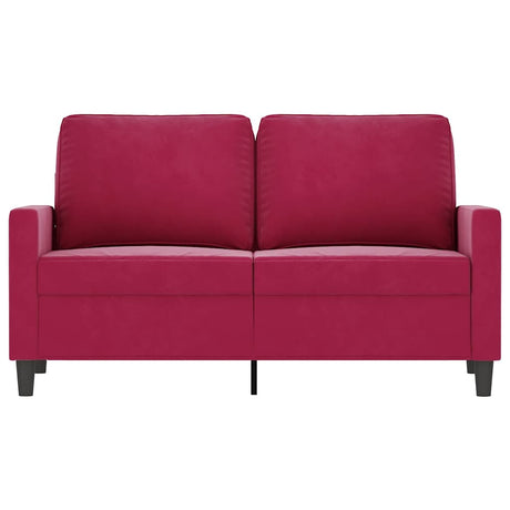 Vidaxl tweezitsbank 120 cm fluweel wijnrood