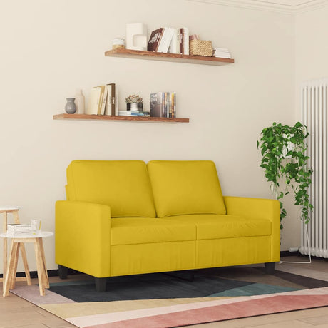 Vidaxl tweezitsbank 120 cm fluweel geel