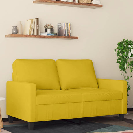 Vidaxl tweezitsbank 120 cm fluweel geel