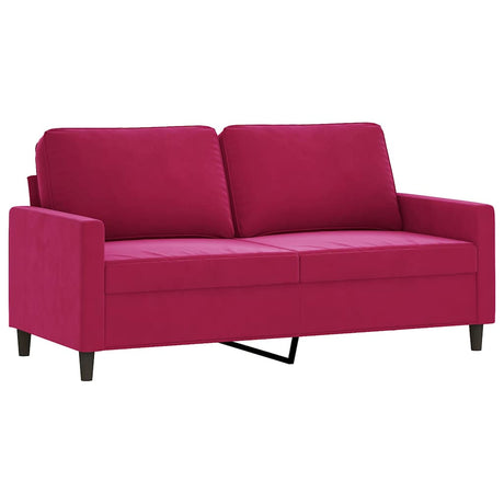 Vidaxl tweezitsbank 140 cm fluweel wijnrood